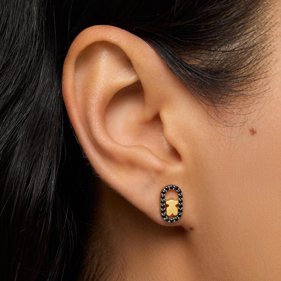 orecchini con placcatura in oro 18kt su argento e spinelli tous camille