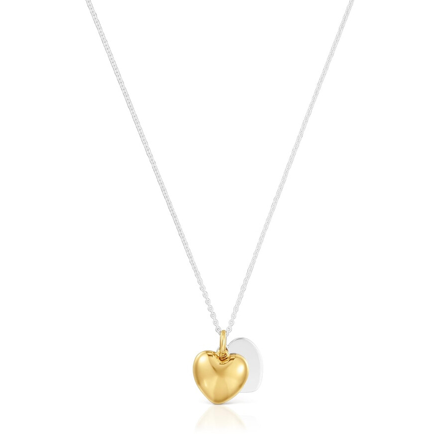 collana bicolore a doppio cuore da 16 mm tous flechazo