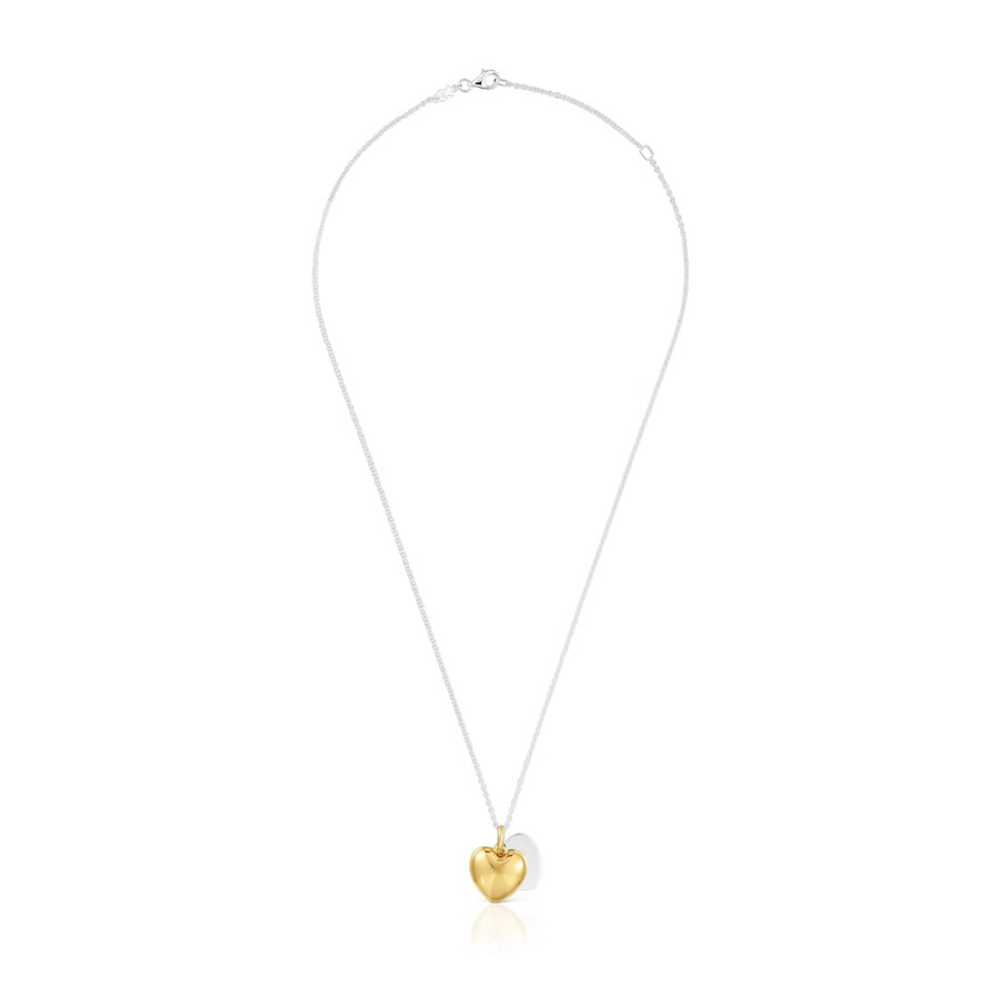 collana bicolore a doppio cuore da 16 mm tous flechazo