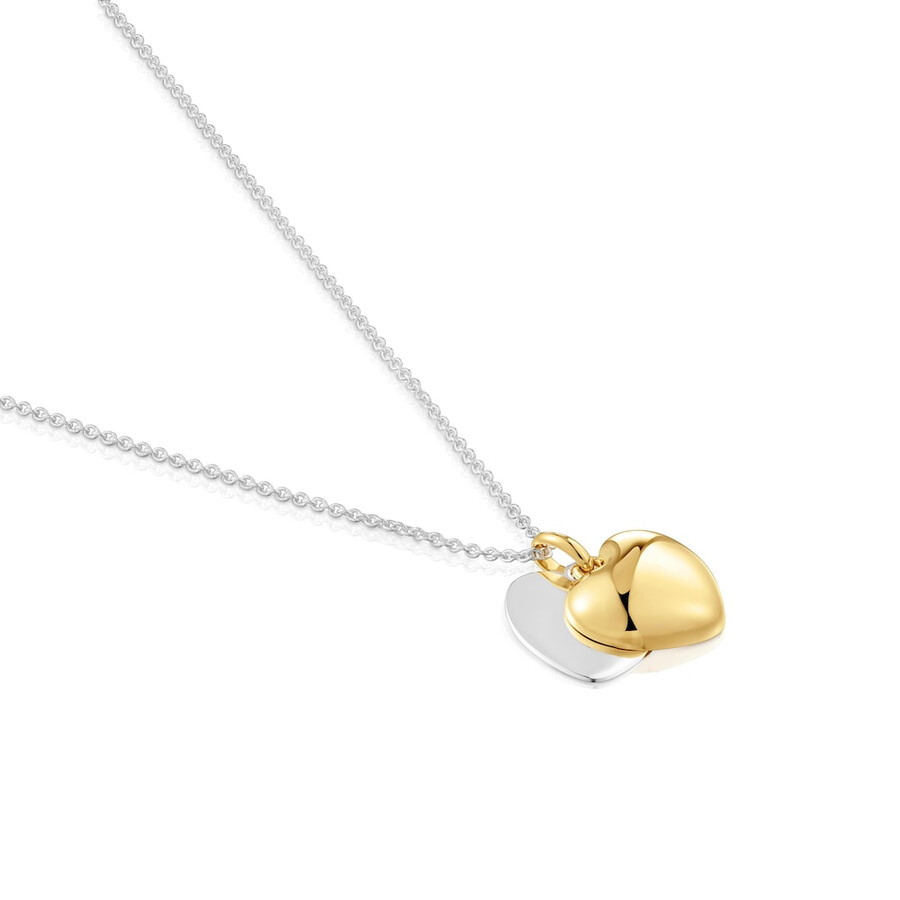 collana bicolore a doppio cuore da 16 mm tous flechazo