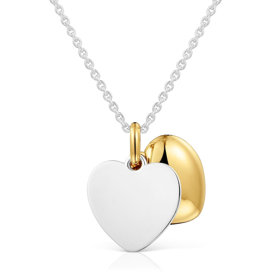 collana bicolore a doppio cuore da 16 mm tous flechazo