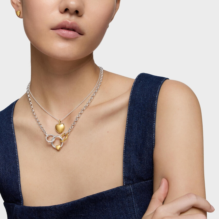 collana bicolore a doppio cuore da 16 mm tous flechazo