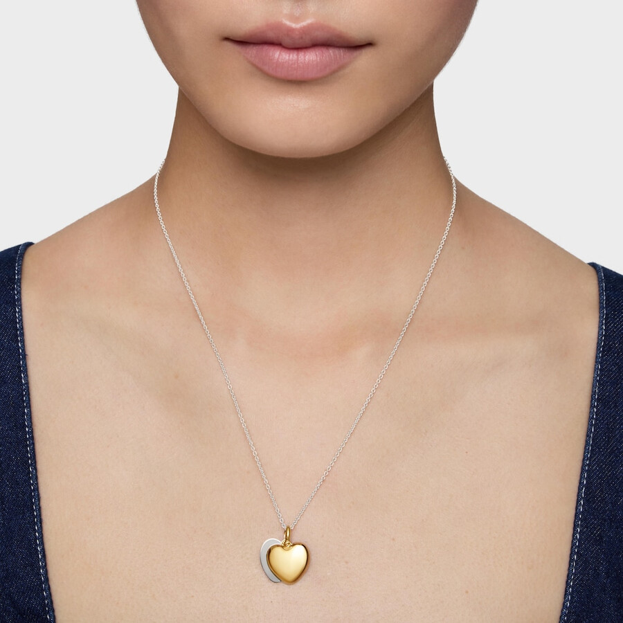 collana bicolore a doppio cuore da 16 mm tous flechazo