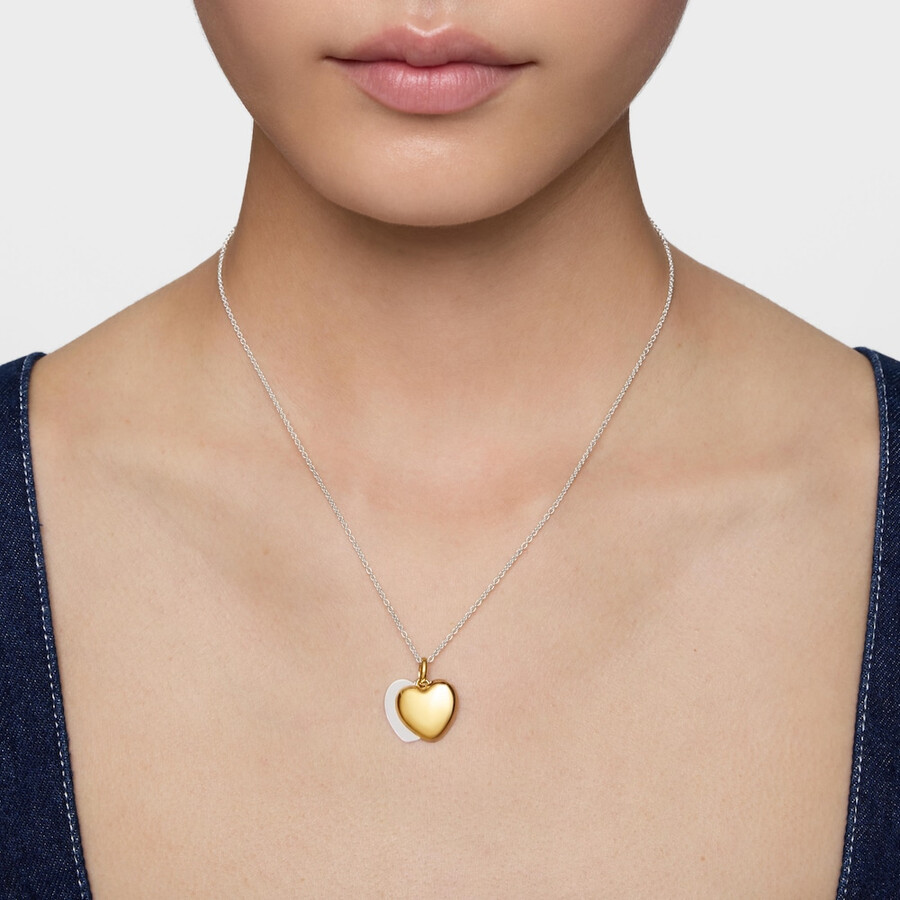 collana bicolore a doppio cuore da 16 mm tous flechazo