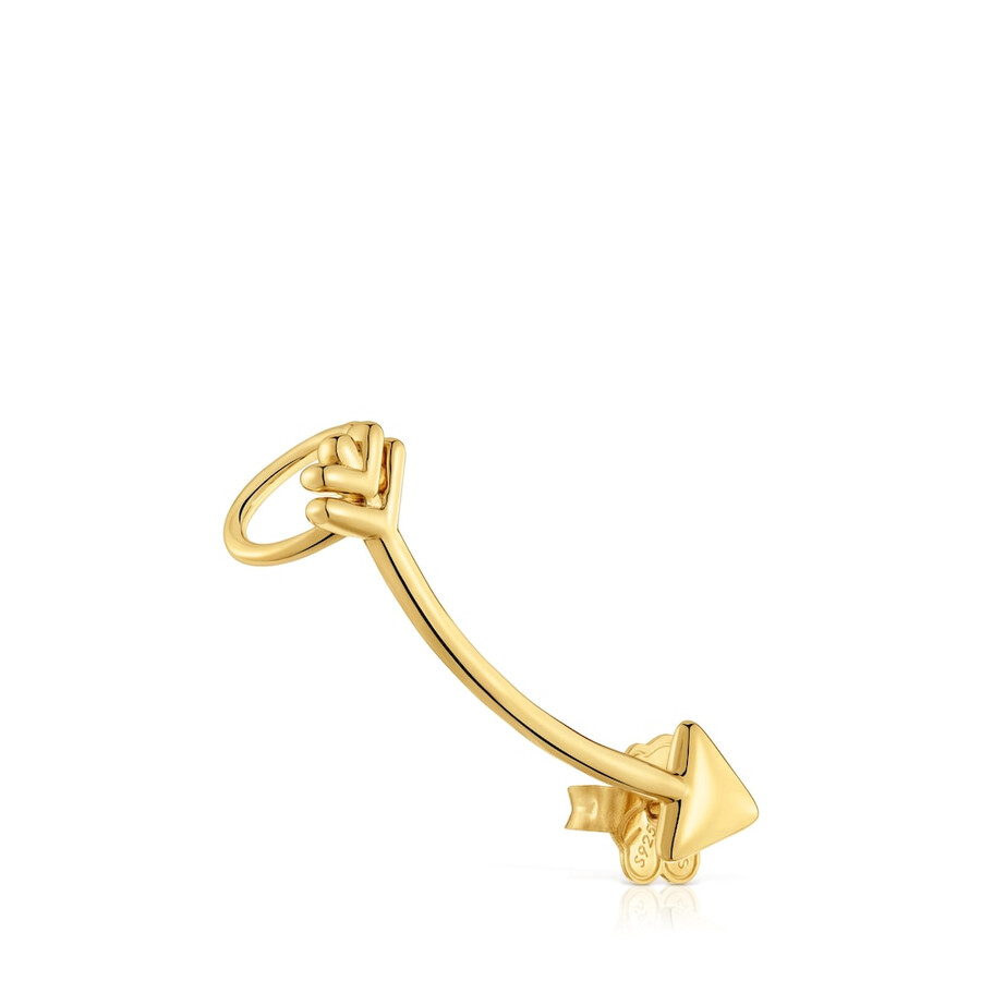 orecchino climber con placcatura in oro 18kt su argento tous flechazo