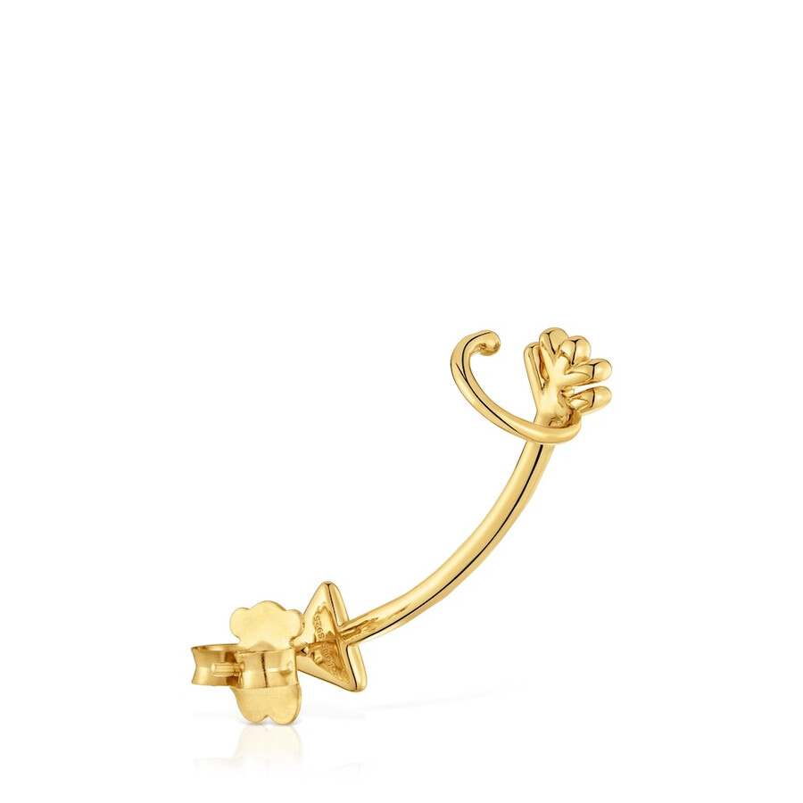 orecchino climber con placcatura in oro 18kt su argento tous flechazo