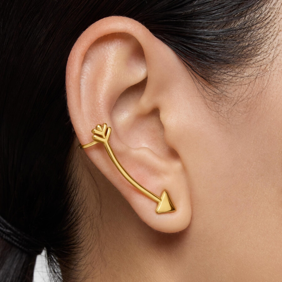 orecchino climber con placcatura in oro 18kt su argento tous flechazo