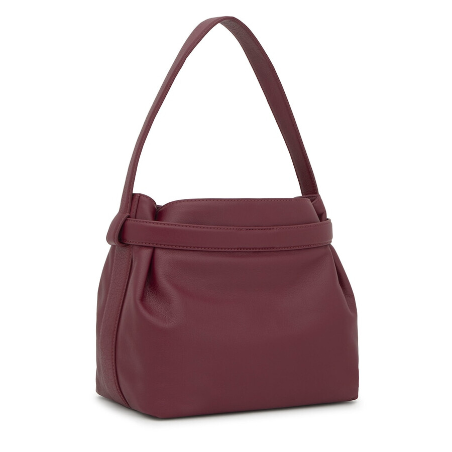 borsa a tracolla media in pelle color bordeaux tous hold