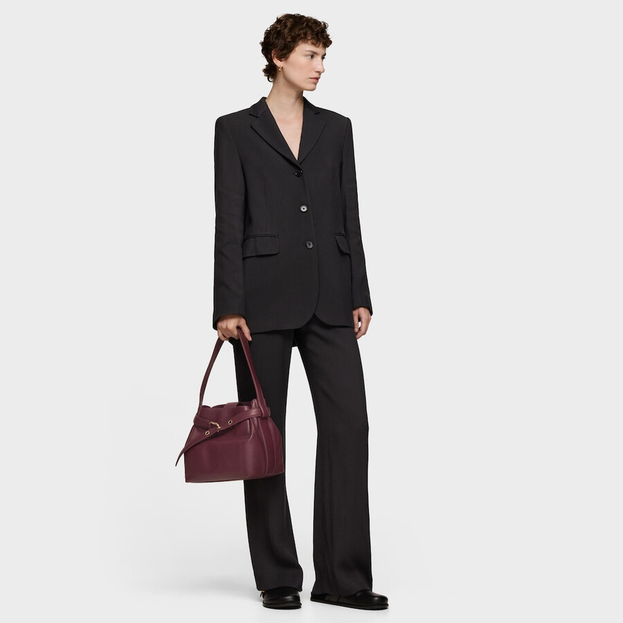 borsa a tracolla media in pelle color bordeaux tous hold