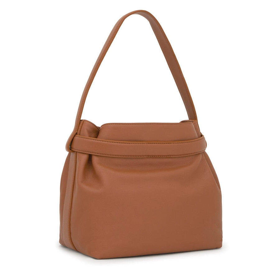 borsa a tracolla media in pelle color cammello tous hold