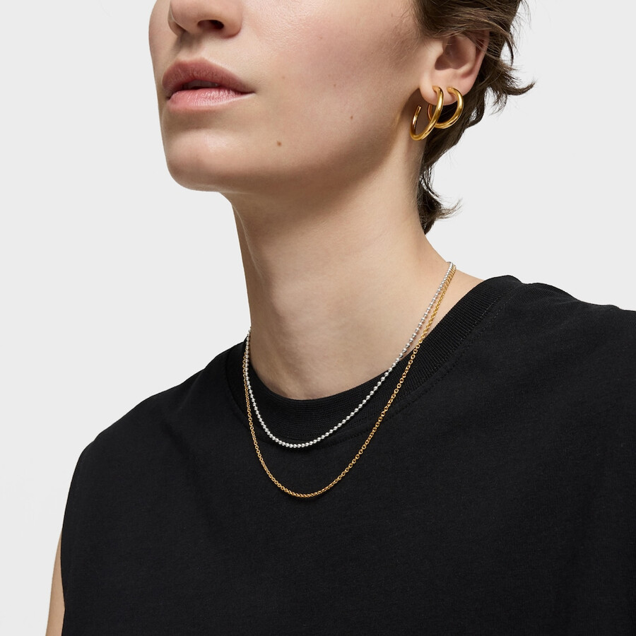 choker con placcatura in oro 18kt su argento lunghezza 45 cm catena tous