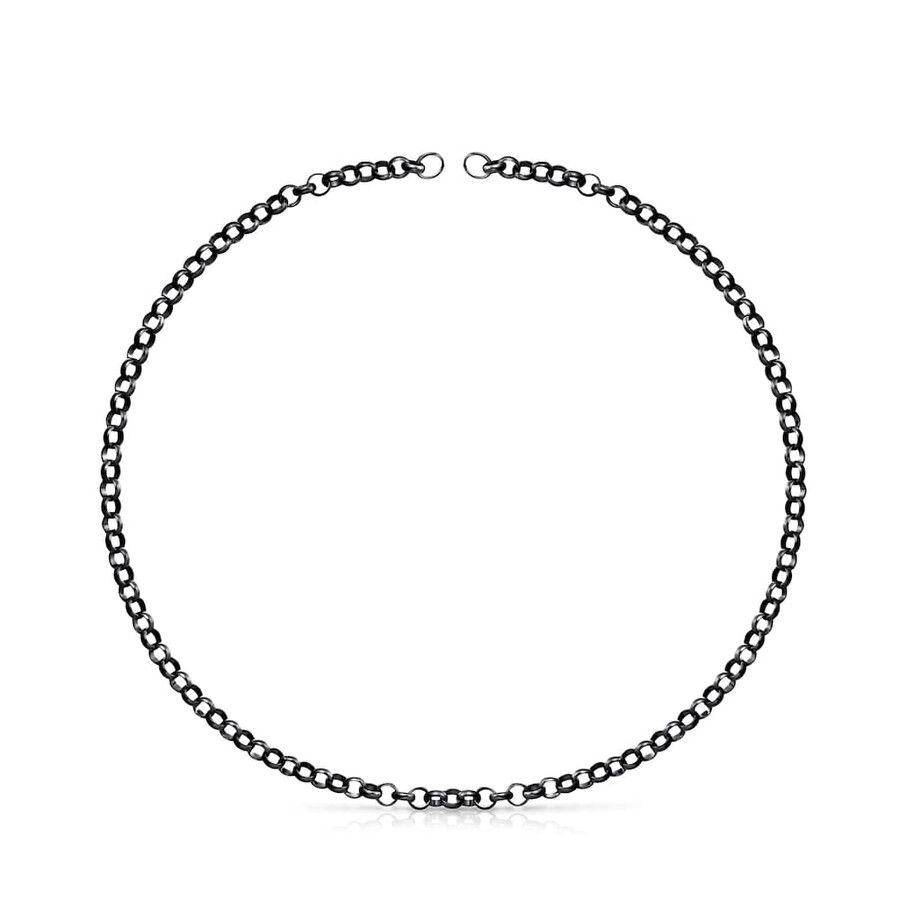 girocollo hold in argento scuro da 42 cm.