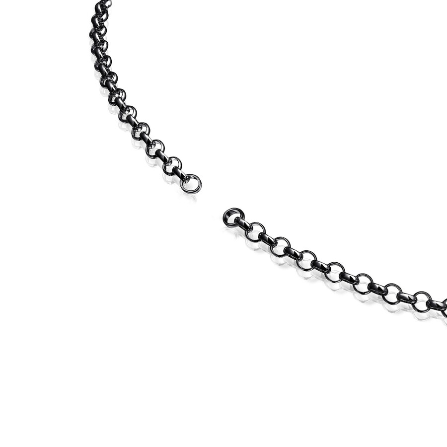 girocollo hold in argento scuro da 42 cm.