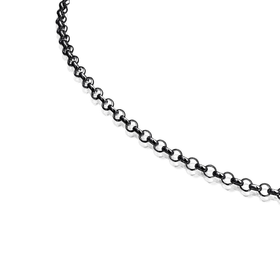 girocollo hold in argento scuro da 42 cm.