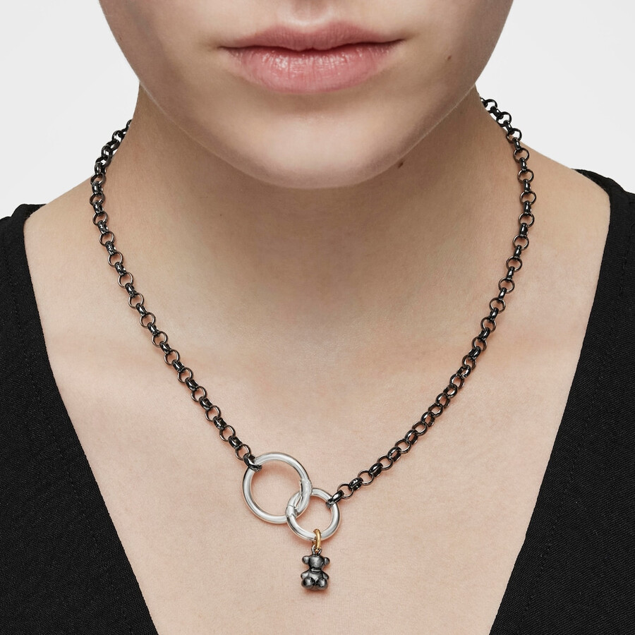 girocollo hold in argento scuro da 42 cm.