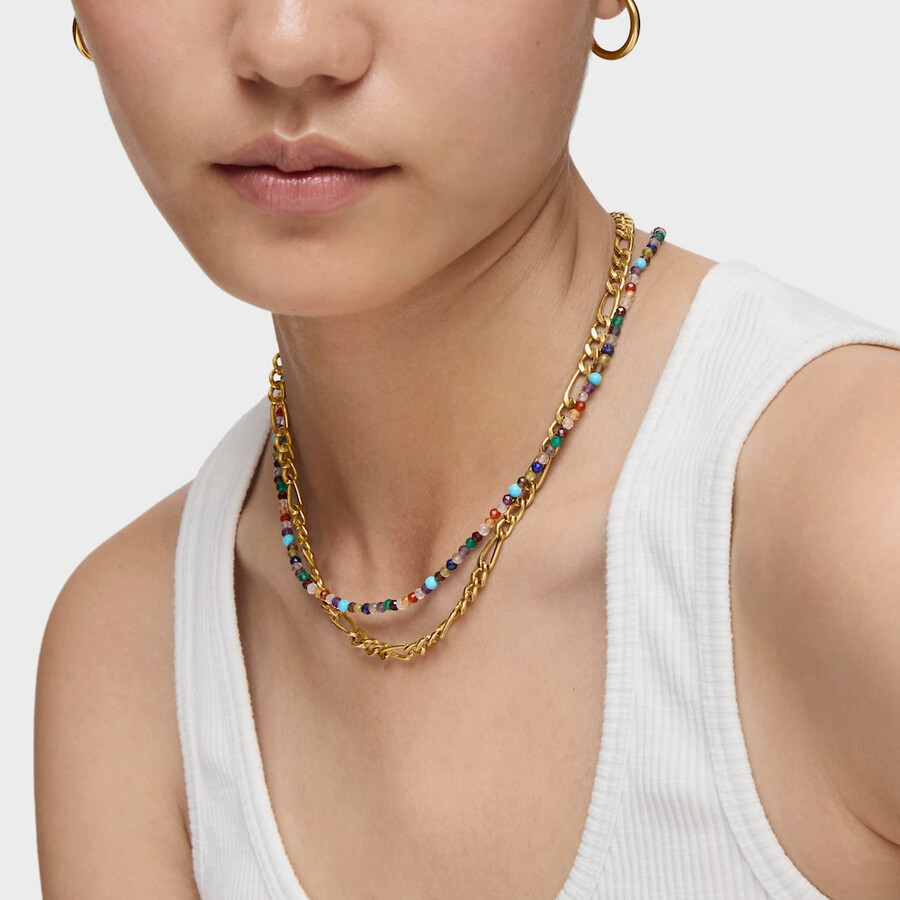 choker a catena mista con placcatura in oro 18kt su catena tous in argento