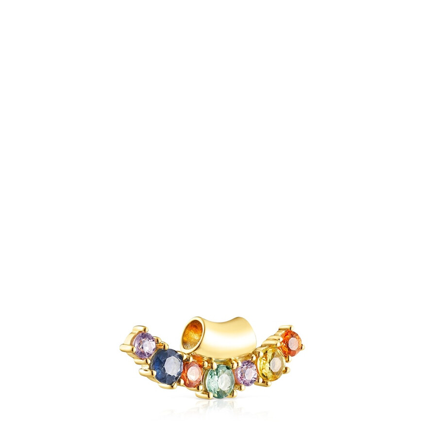 ciondolo in argento vermeil scintillante con zaffiri multicolori