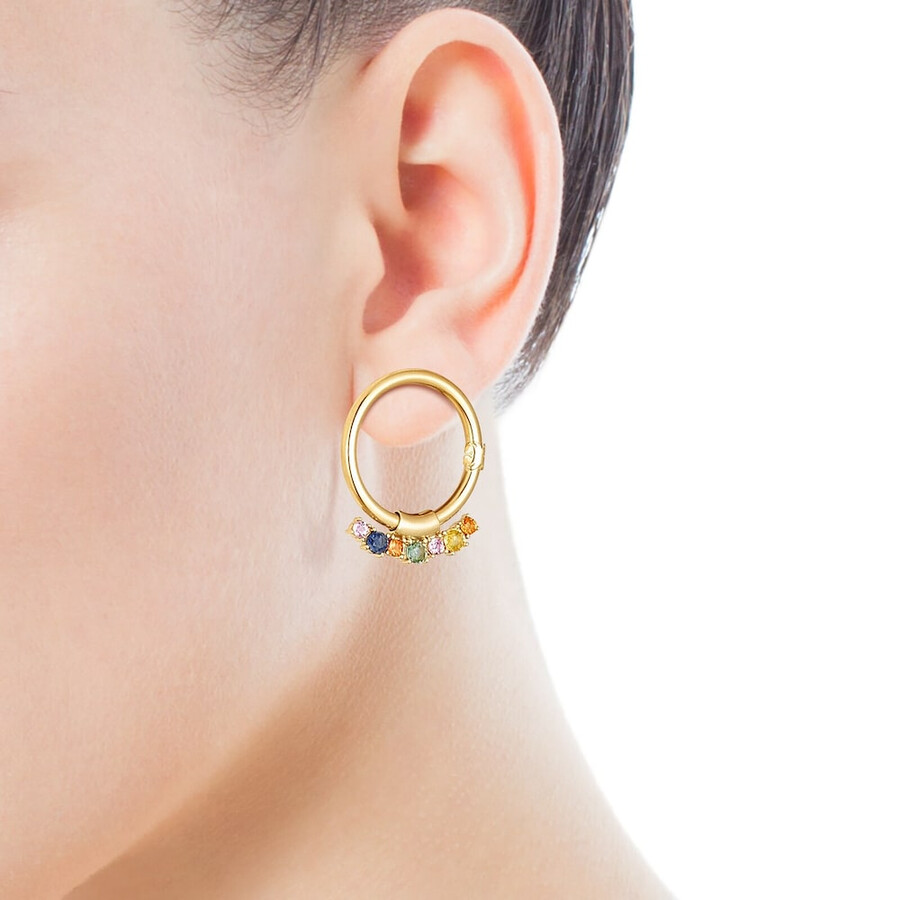 ciondolo in argento vermeil scintillante con zaffiri multicolori