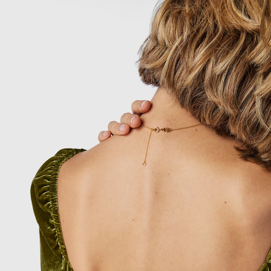 collana con orsetto in argento vermeil e pietre preziose