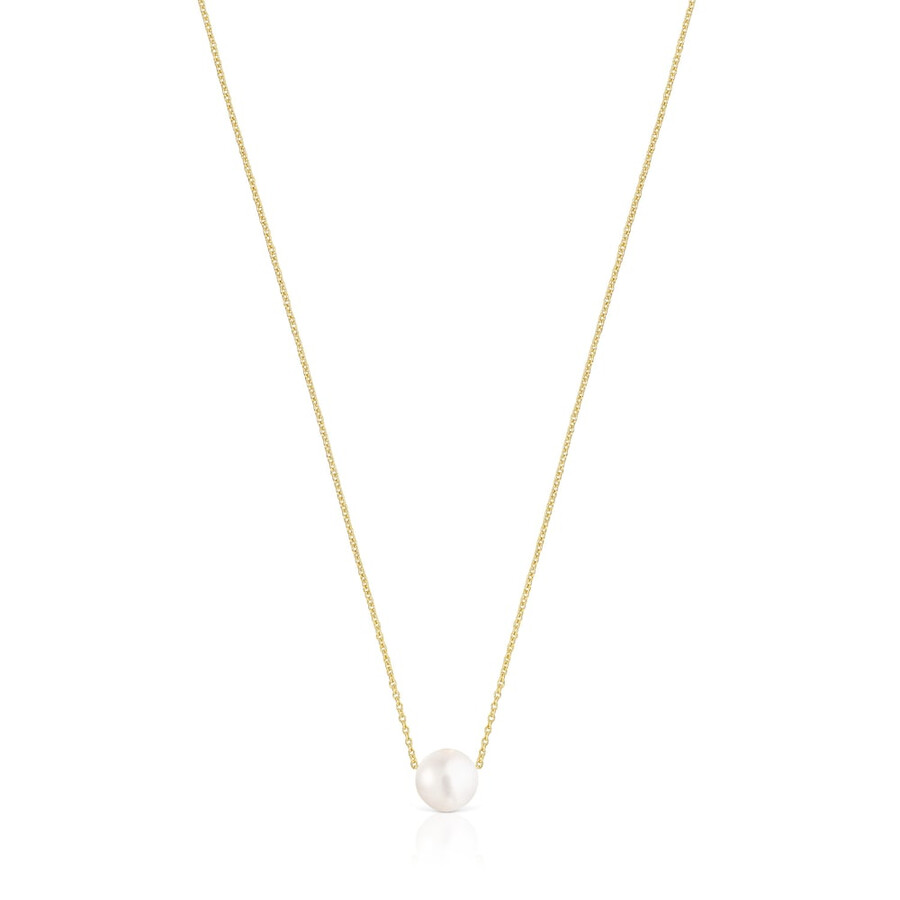 collana in argento vermeil lucido con perla