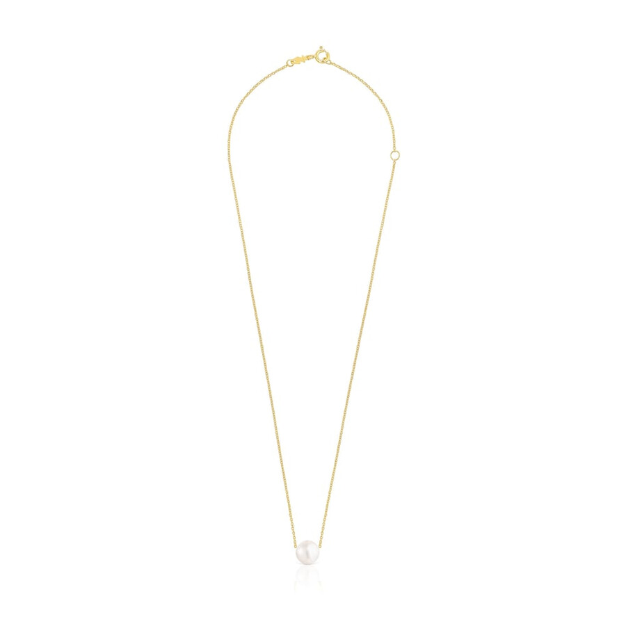 collana in argento vermeil lucido con perla