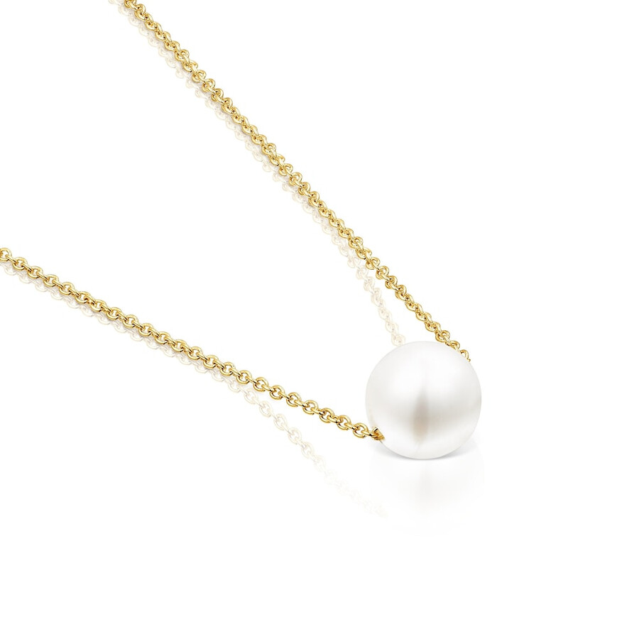 collana in argento vermeil lucido con perla