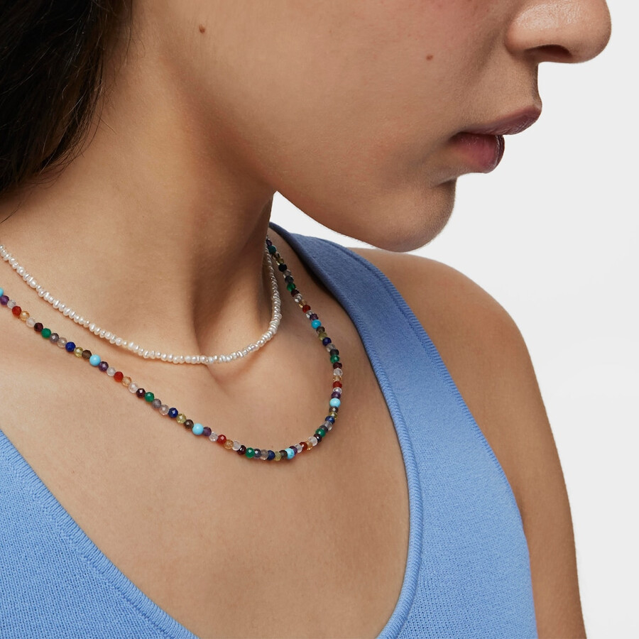 choker tous good vibes in argento vermeil con pietre preziose