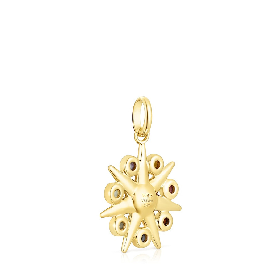 ciondolo sole magic nature in argento vermeil con pietre preziose