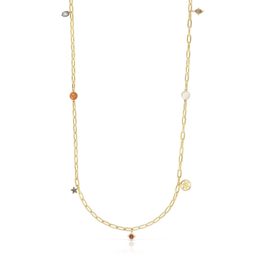 collana lunga in argento vermeil magic nature con pietre preziose