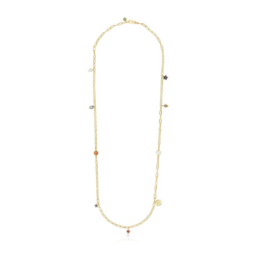 collana lunga in argento vermeil magic nature con pietre preziose