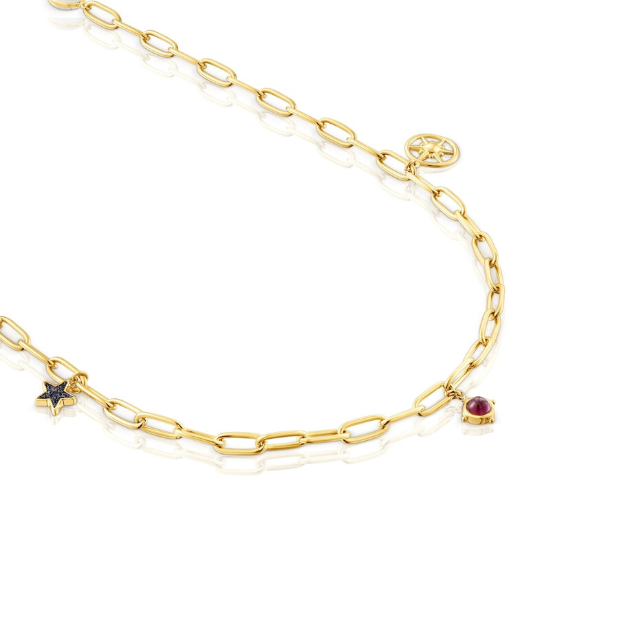 collana lunga in argento vermeil magic nature con pietre preziose