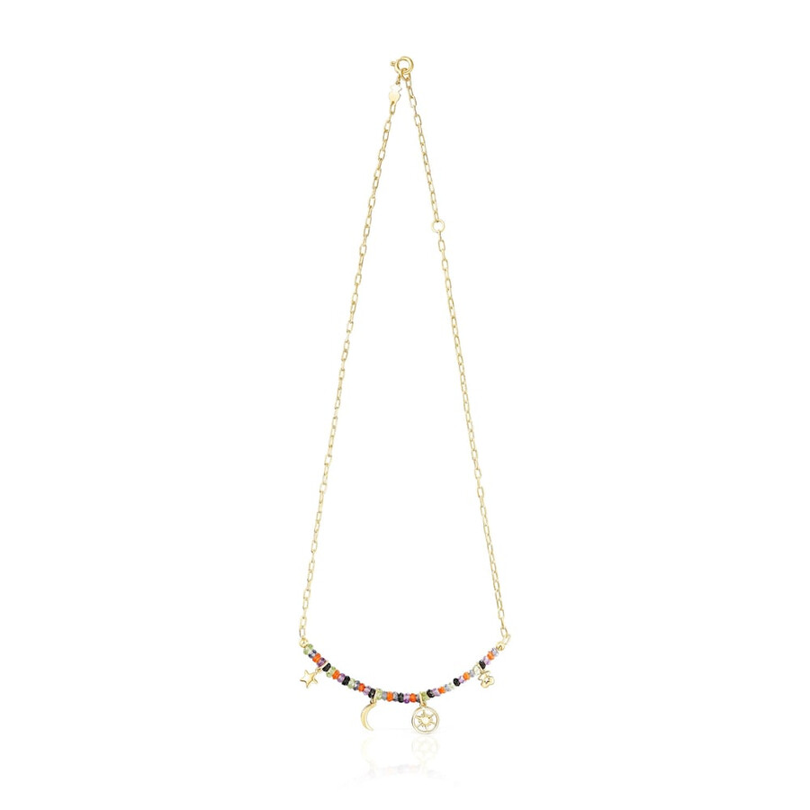 collana magic nature in argento vermeil con quattro ciondoli e pietre preziose