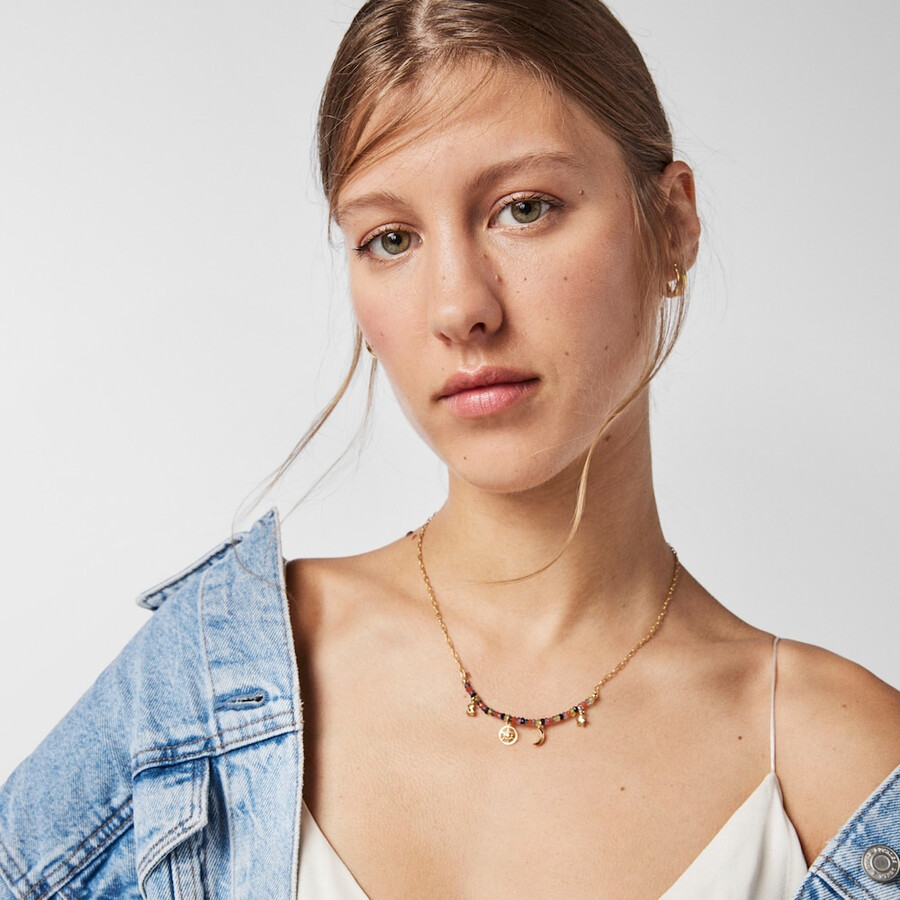 collana magic nature in argento vermeil con quattro ciondoli e pietre preziose