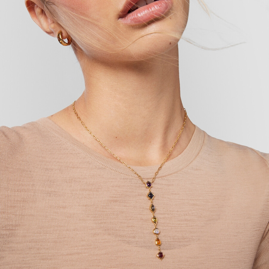 collana magic nature con striscia di pietre preziose