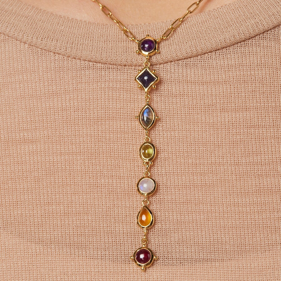 collana magic nature con striscia di pietre preziose