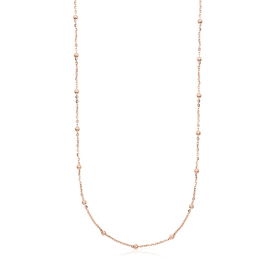choker con placcatura in oro rosa 18kt su argento e palline tous chain