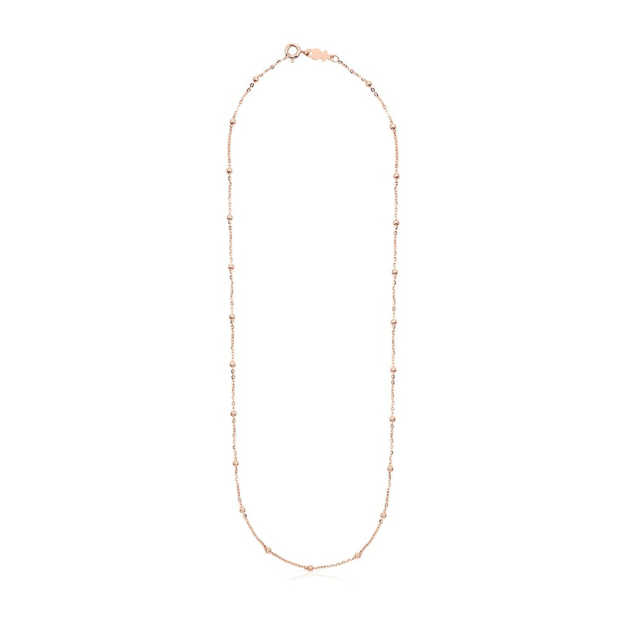 choker con placcatura in oro rosa 18kt su argento e palline tous chain