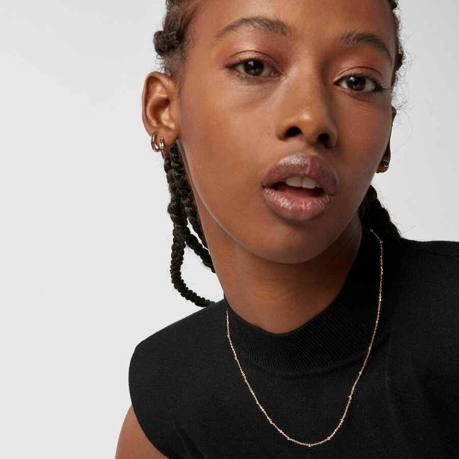 choker con placcatura in oro rosa 18kt su argento e palline tous chain