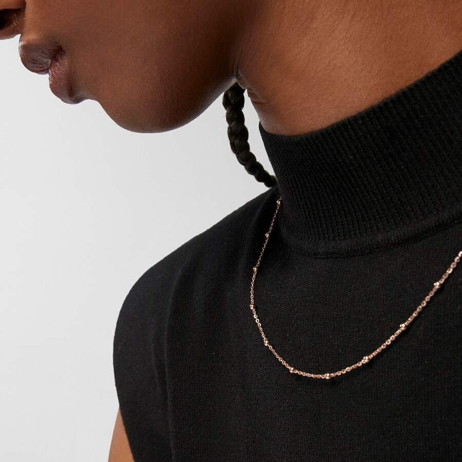 choker con placcatura in oro rosa 18kt su argento e palline tous chain