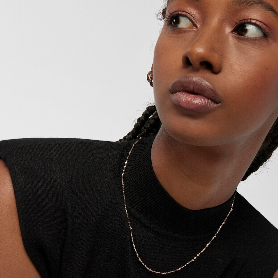 choker con placcatura in oro rosa 18kt su argento e palline tous chain