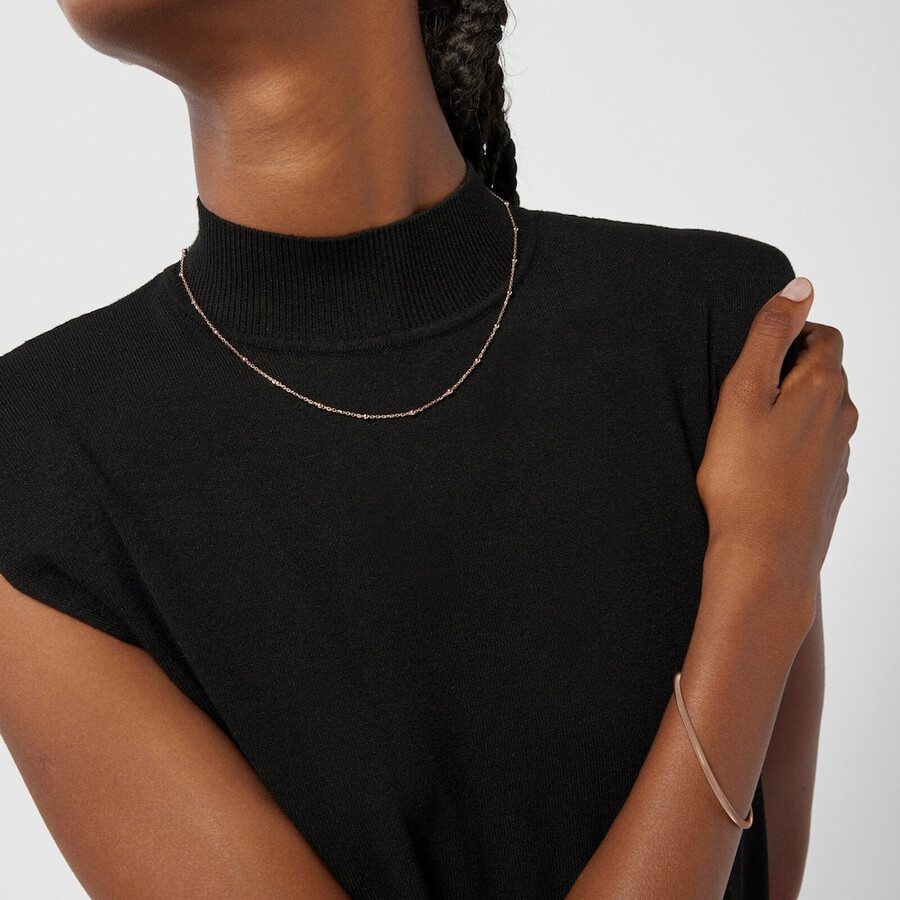 choker con placcatura in oro rosa 18kt su argento e palline tous chain