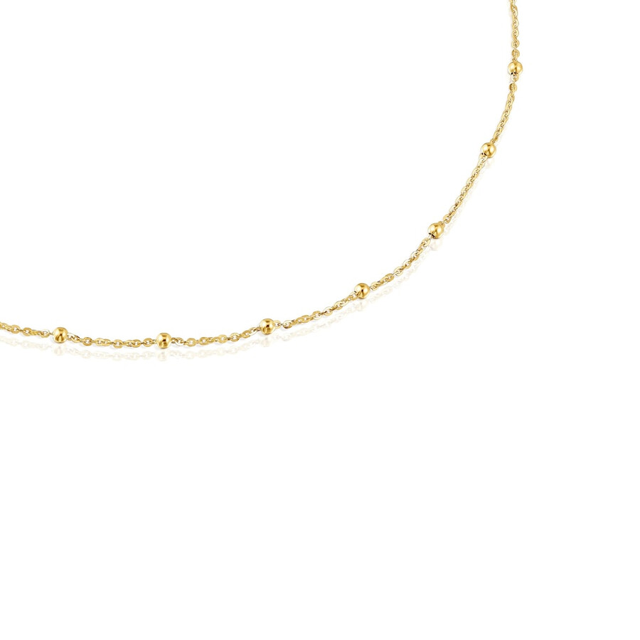 choker con placcatura in oro 18kt su argento e sfere alternate tous basics
