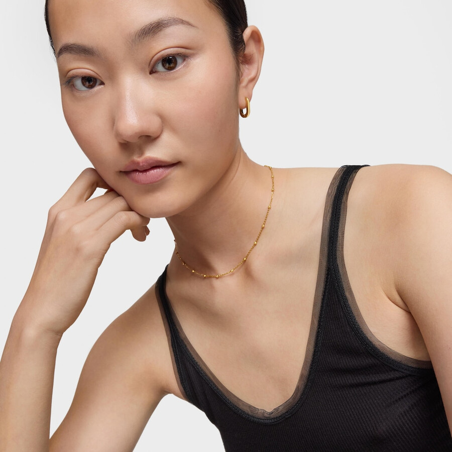 choker con placcatura in oro 18kt su argento e sfere alternate tous basics