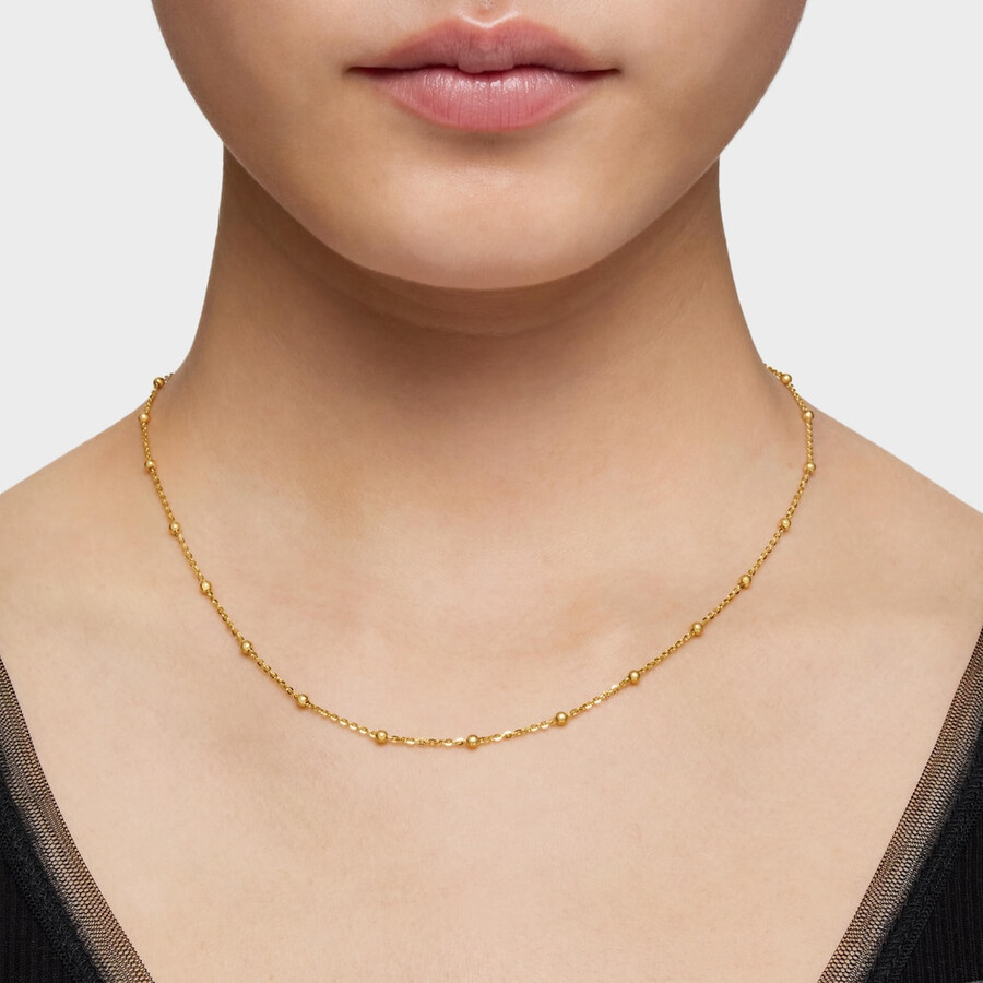 choker con placcatura in oro 18kt su argento e sfere alternate tous basics