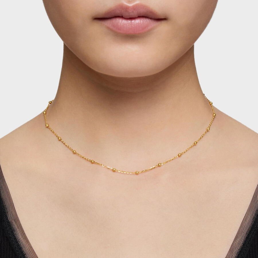 choker con placcatura in oro 18kt su argento e sfere alternate tous basics
