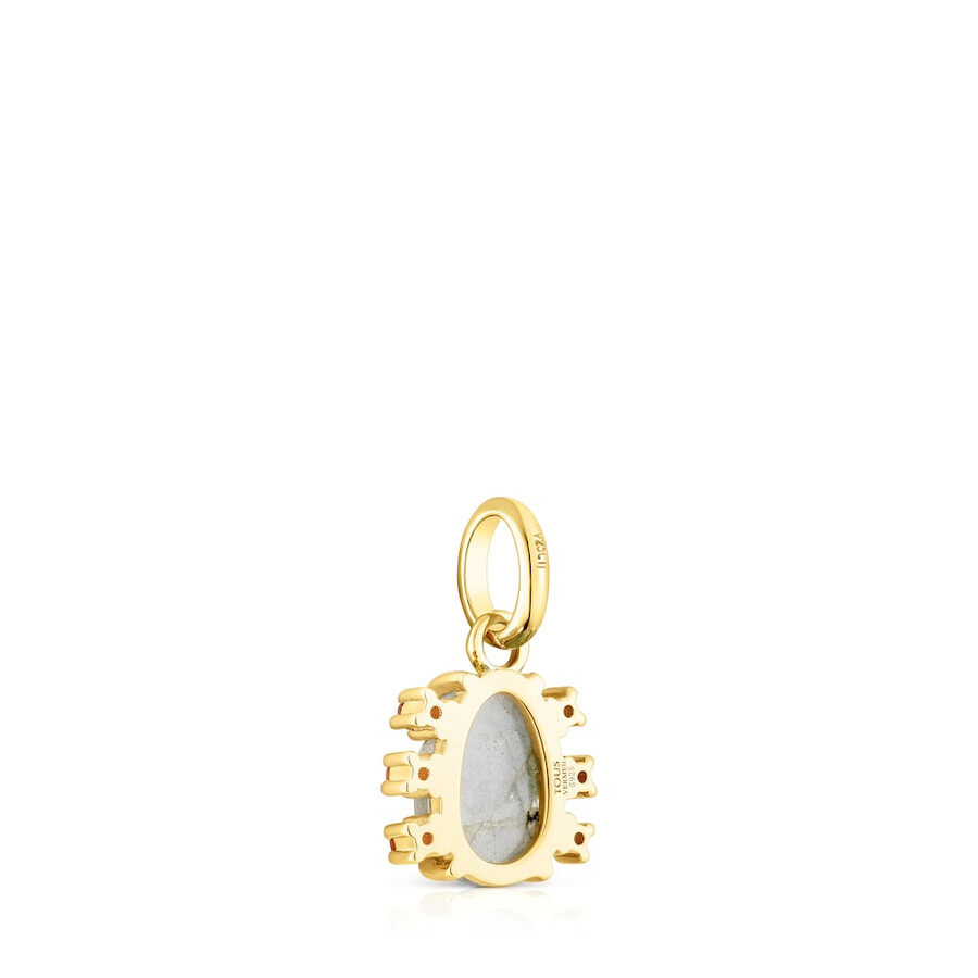 ciondolo in argento vermeil con giardino virtuale labradorite e corniola