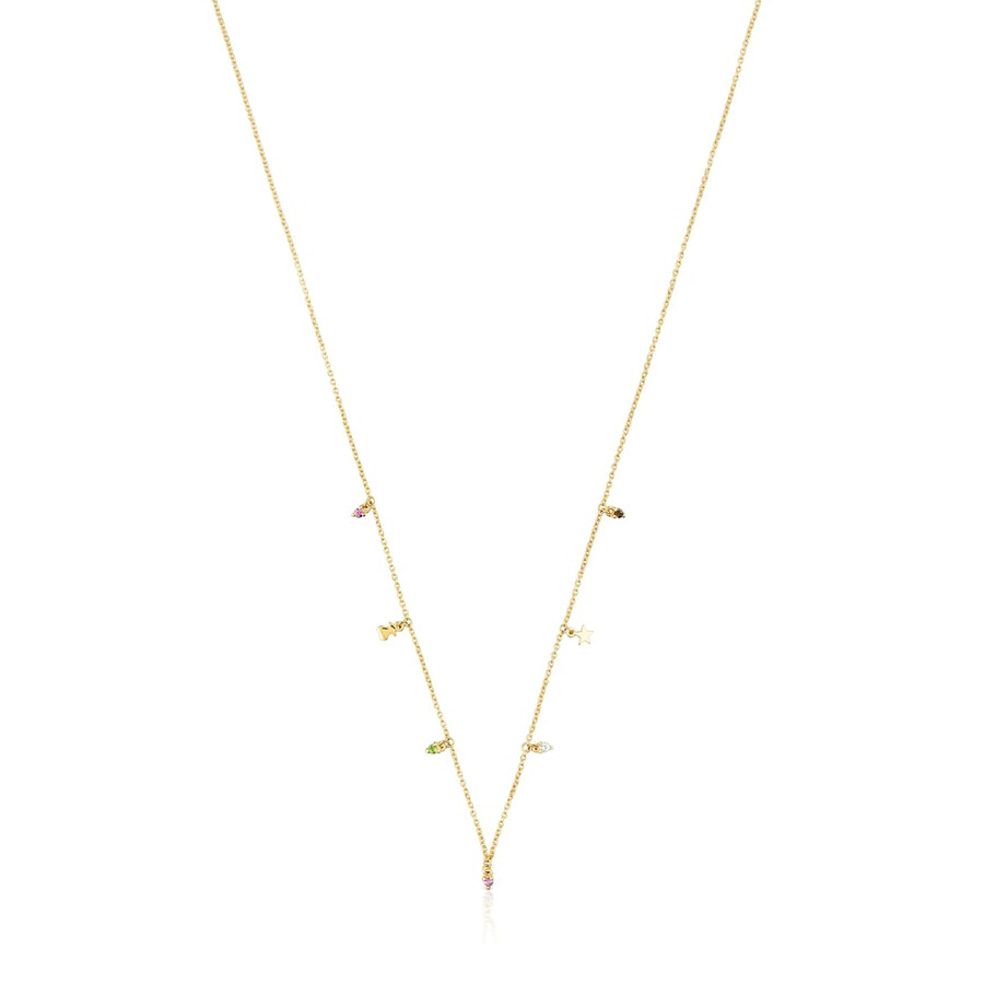 collana in oro con giardino virtuale pietre preziose e ciondoli