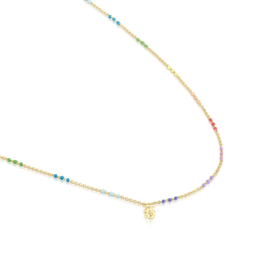 collana bold bear in argento vermeil con smalto