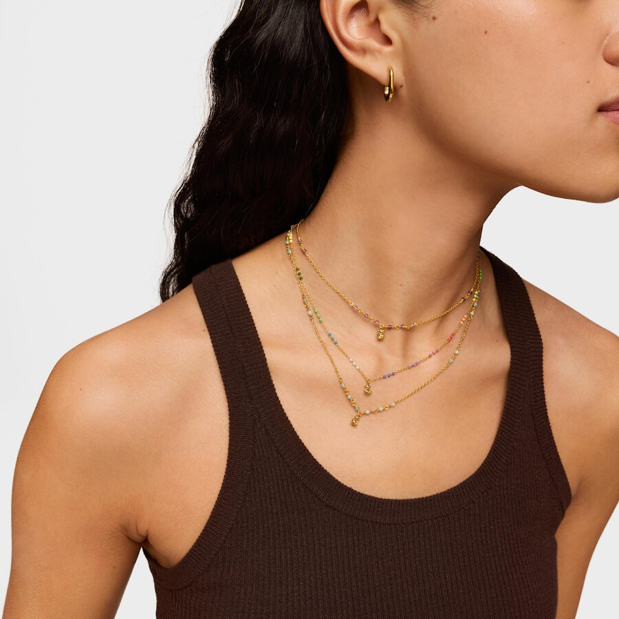 collana bold bear in argento vermeil con smalto