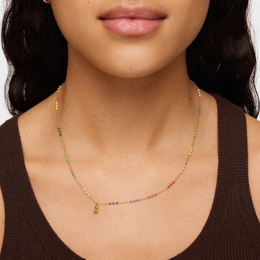 collana bold bear in argento vermeil con smalto